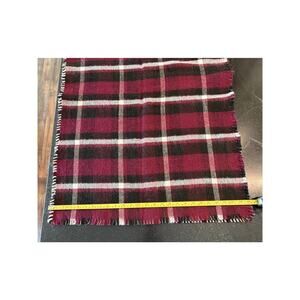 Collection 18 double sided maroon plaid and check scarf
